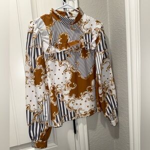 Love the label blouse ruffles